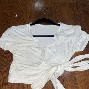 White tie crop top, size medium